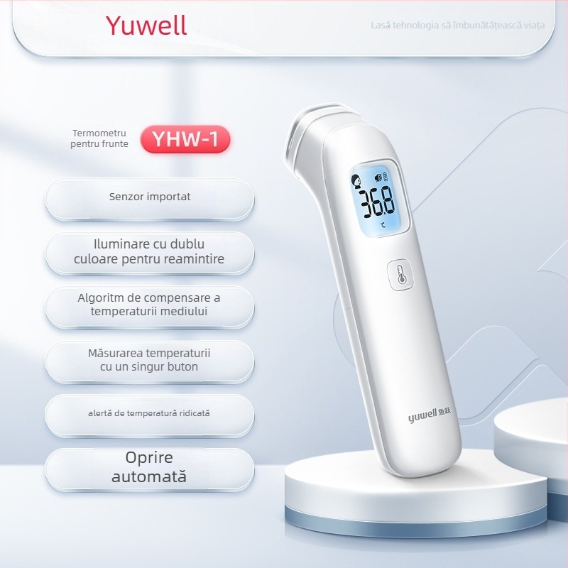 Yuyue YHW-1 Termometru infraroșu pentru frunte, măsurarea temperaturii medicale, citire rapidă inteligentă