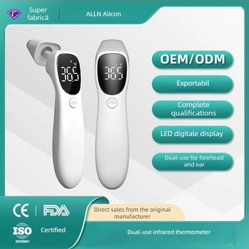 Termometru infrared pentru frunte și ureche, utilizare duală, cu afișaj LED, baterie Li-ion reîncărcabilă 3,7V, model Aet-r842, greutate 73 g