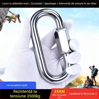 Carabină Chuanchuang cu închidere, din oțel inoxidabil 304, formă O, sarcină maximă 3500 kg
