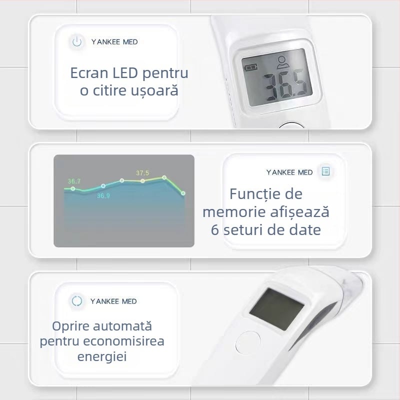 Termometru infrared Heinowo, modelul 9802, lansat în 2021, greutate 250 g, pentru uz general