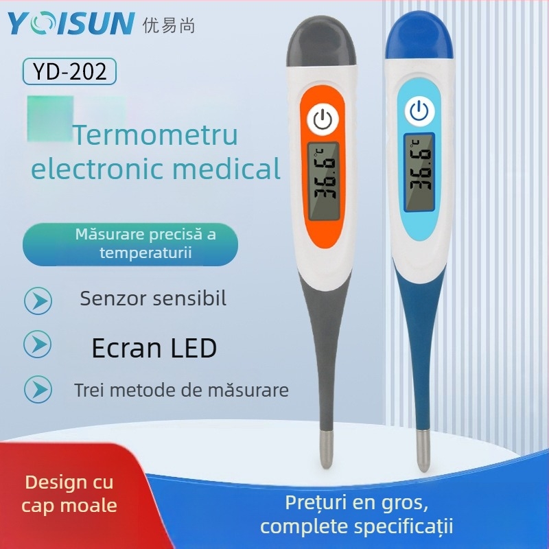 Termometru electronic pentru frunte pentru copii, vârf moale, impermeabil, model YD-202, potrivit copiilor peste 1 an