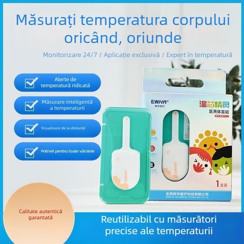 Patch Aihua Medical pentru temperatura corpului la sugari - monitorizare în timp real 24 de ore, reutilizabil, moale