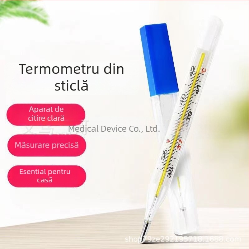 Termometru axilar cu mercur, scară mare, precizie înaltă, măsurare rapidă a temperaturii, pentru uz casnic