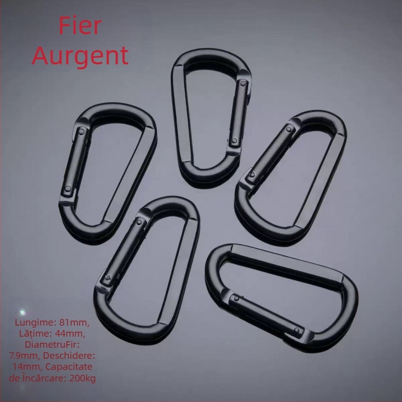 Carabină din fier, formă D, cu închidere, capacitate de încărcare 300, personalizare disponibilă