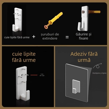 Suport de proiecție pe perete cu raft de noptieră, montaj fără găuri, pentru dormitor