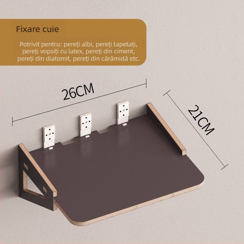 Suport de proiecție pe perete cu raft de noptieră, montaj fără găuri, pentru dormitor