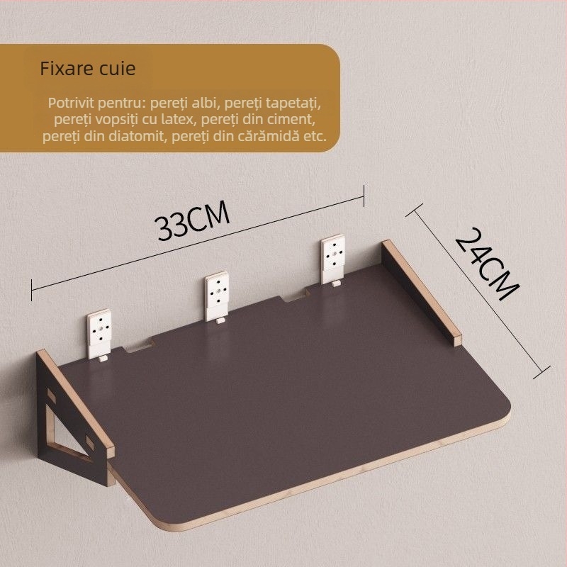 Suport de proiecție pe perete cu raft de noptieră, montaj fără găuri, pentru dormitor