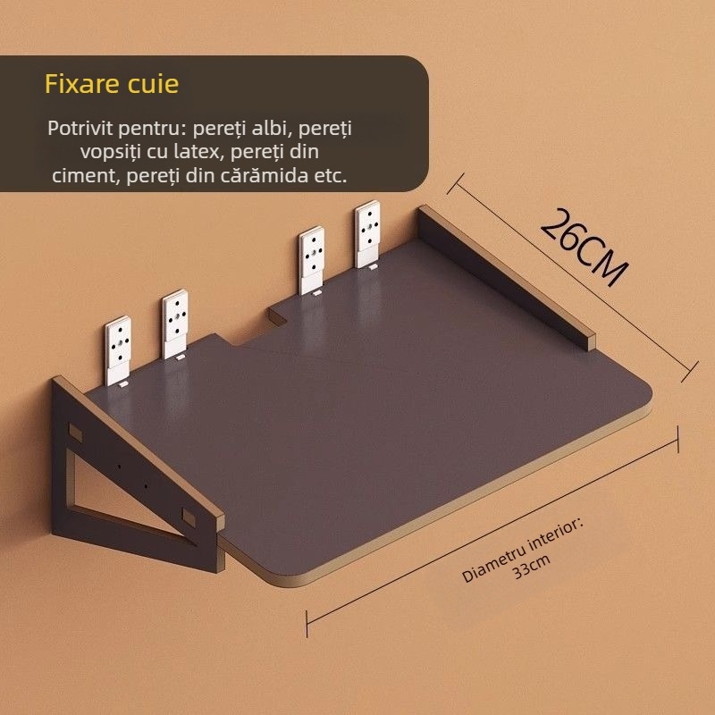 Suport de proiecție pe perete cu raft de noptieră, montaj fără găuri, pentru dormitor