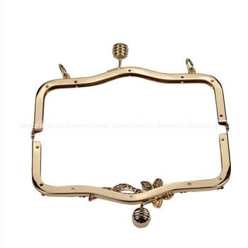Mâner arcuit auriu cu filet, cu șuruburi, accesorii DIY pentru genți
