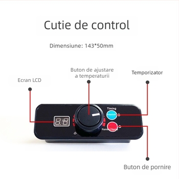 Comutator de control pentru plită cu inducție - buton încastrat, fixare metalică, control prin cablu