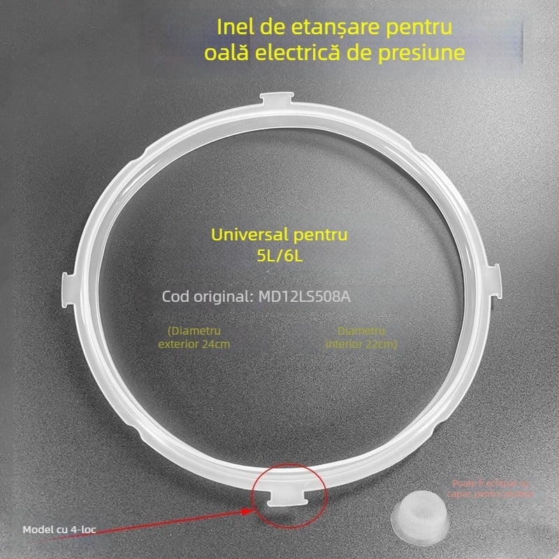 inel de etanșare din silicon pentru oală electrică sub presiune Midea, îngroșat, compatibil 4L/5L/6L