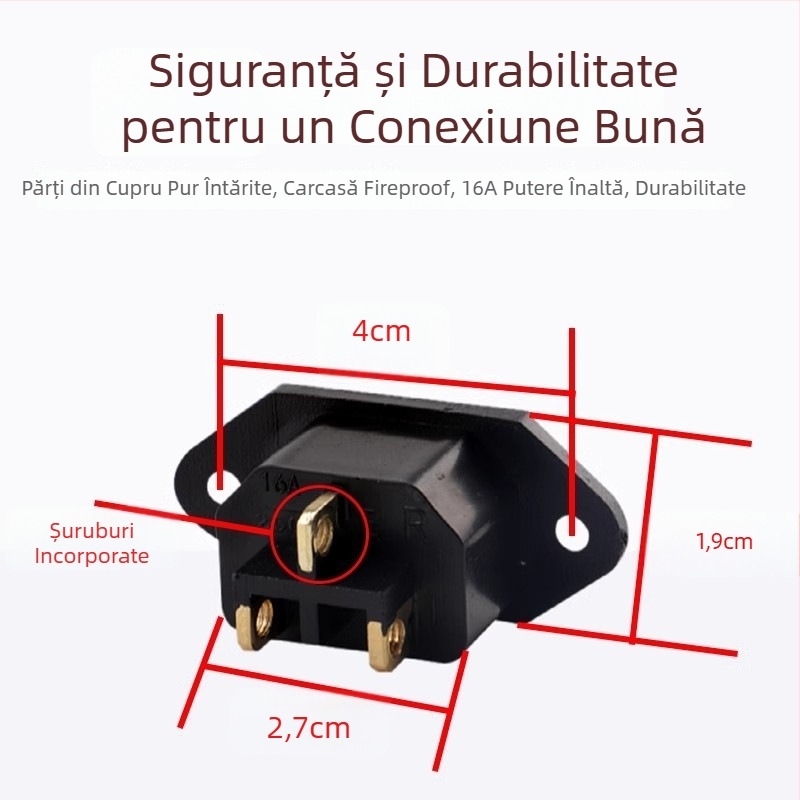 Priză de alimentare pentru aparate de bucătărie electrice — priză universală cu 3 pini compatibilă cu Rice Cooker, Electric Wok și Electric Pressure Cooker