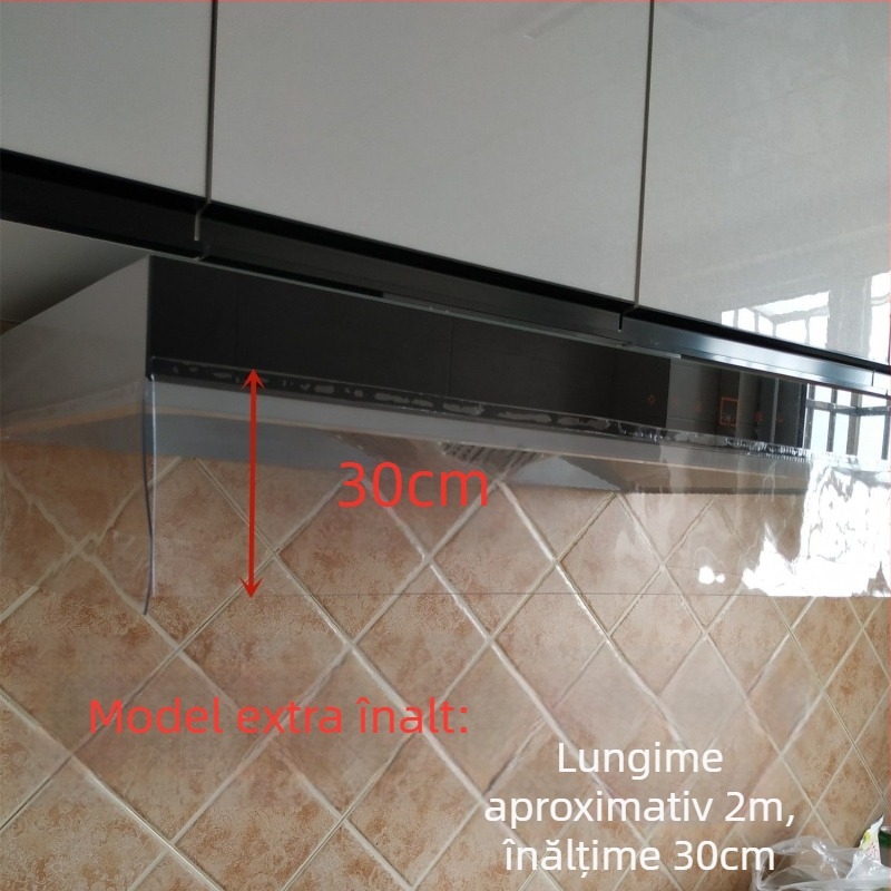 Hotă de bucătărie — ecran transparent pentru fum de ulei, rezistentă la temperaturi înalte, barieră de vânt, perdea de ulei și panou de închidere