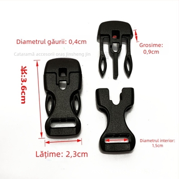 Cuplă din plastic cu gaură rotundă de 3 mm pentru curele de 3 mm – accesorii pentru genți Jinshengjin, extindere și reducerea sarcinii