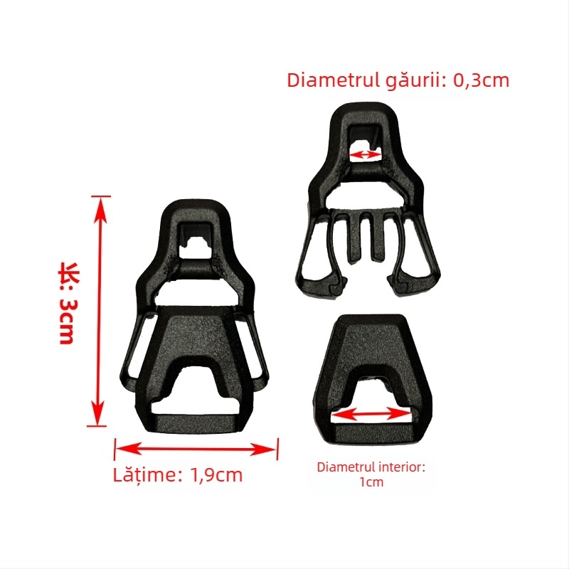 Cuplă din plastic cu gaură rotundă de 3 mm pentru curele de 3 mm – accesorii pentru genți Jinshengjin, extindere și reducerea sarcinii