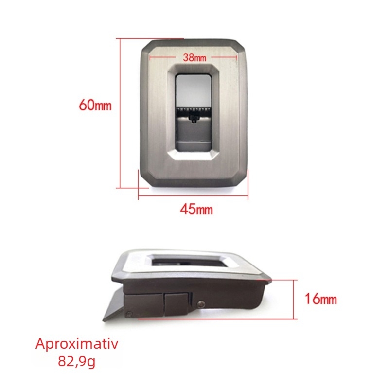 Cataramă pentru curea din aliaj de zinc, cu mecanism automat gol, rotativă dublă, eliberare rapidă fără dinți, fără găuri (Spring 2025; finisaj electroforetik)