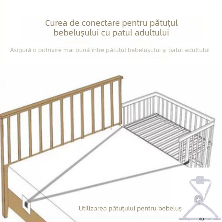 Lianda Curea pentru pătuț de bebeluș – Curea din PP mărgele, Panglică, Model 02