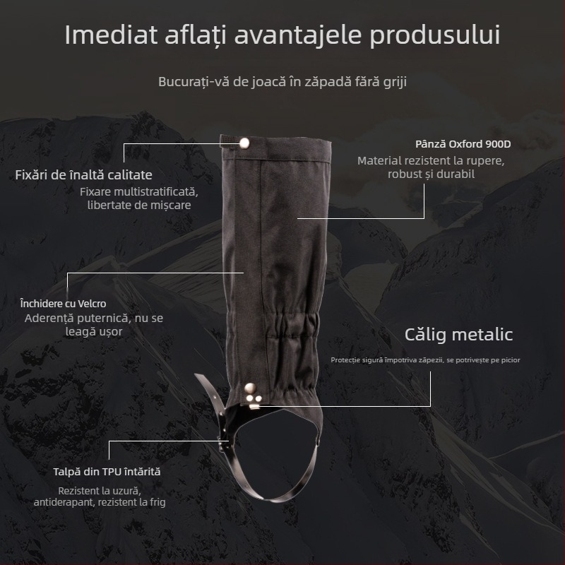 Gaitere pentru zăpadă și drumeții – protecții lungi pentru încălțăminte, unisex, TPU, stil sport, vară
