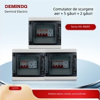 HA-8WAY întrerupător de circuit cu 8 poli, material ABS, exterior impermeabil, rezistent la praf, protecție la scurgeri de curent