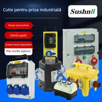 Cutie de distribuție impermeabilă, montată pe perete, cu carcasă PC, 12 circuite, 2 întrerupătoare, IP65, personalizabil