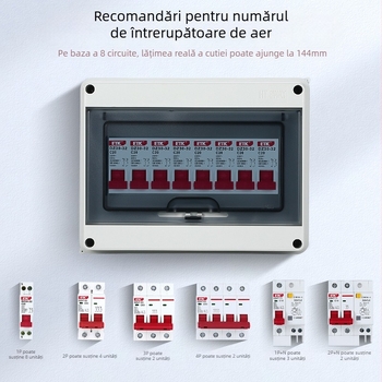 Cutie de distribuție etanșă cu protecție la scurgeri, montaj pe suprafață, 1-12 circuite, IP55