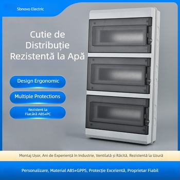 HT Series cutie de distribuție impermeabilă pentru exterior, montaj pe suprafață, 3-36 circuite, IP65, carcasă ABS, capac PS
