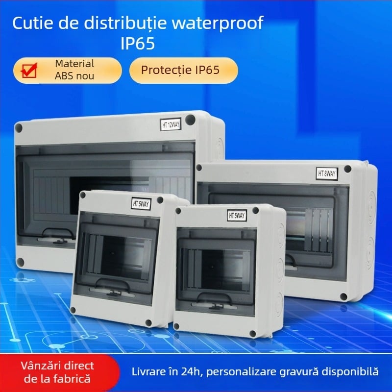 Cutie din plastic HT pentru întrerupătoare, 2–24 circuite, montaj pe suprafață sau ascuns, 20 A