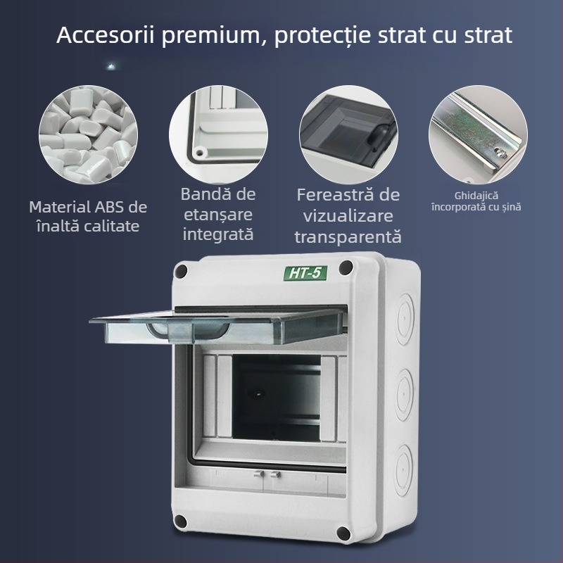 Cutie din plastic HT pentru întrerupătoare, 2–24 circuite, montaj pe suprafață sau ascuns, 20 A