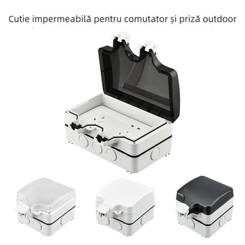 Cutie de distribuție exterior impermeabilă, tip 86, întrerupător-priză impermeabil, 5-9 căi, montaj pe suprafață, carcasă ABS, certificat CCC