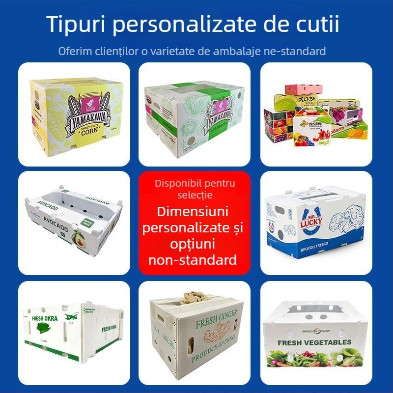 Cutie turnover din PP pentru fructe și legume, impermeabilă, pliabilă, capacitate de încărcare 50