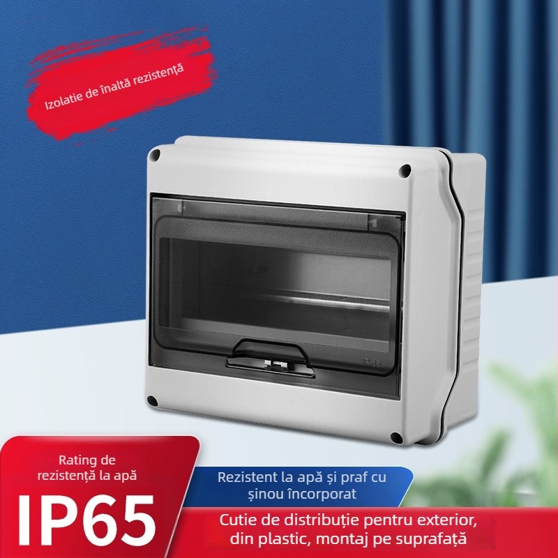 Cutie de distribuție externă, impermeabilă pentru PV, 3–18 circuite, carcasă ABS, curent nominal 10 A