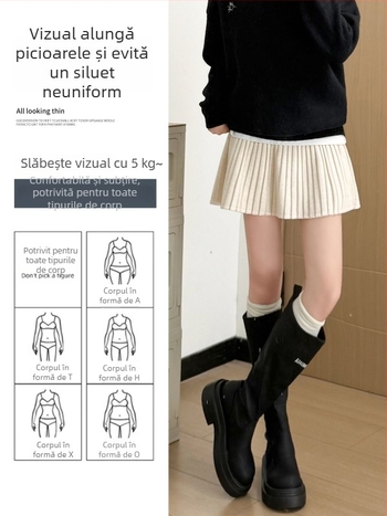 Fustă cu talie înaltă, croială A, țesătură din lână, model 3D cu efect de colaj, poliester 90–95% și spandex sub 30%