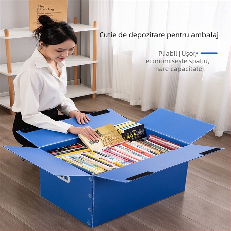 Cutie de depozitare din PP, pliabilă, impermeabilă, pentru cărți și haine, marcă Medium Crystal