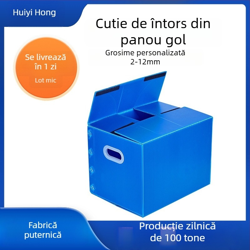 Cutie de transport pliabilă din PP cu placă goală – impermeabilă, anti-static, pentru depozitare