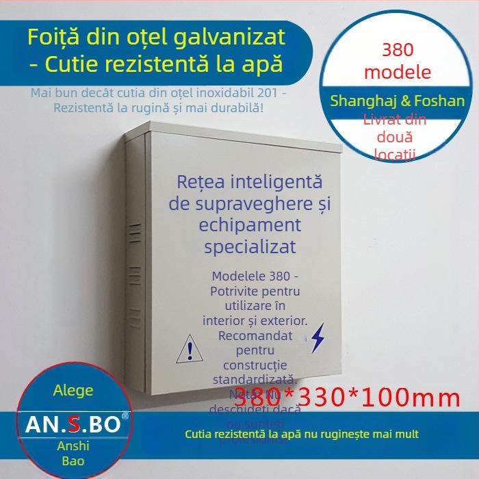 AN.S.BO AN-380 switch PoE într-un corp etanș pentru echipament de monitorizare a rețelei (interior/exterior)