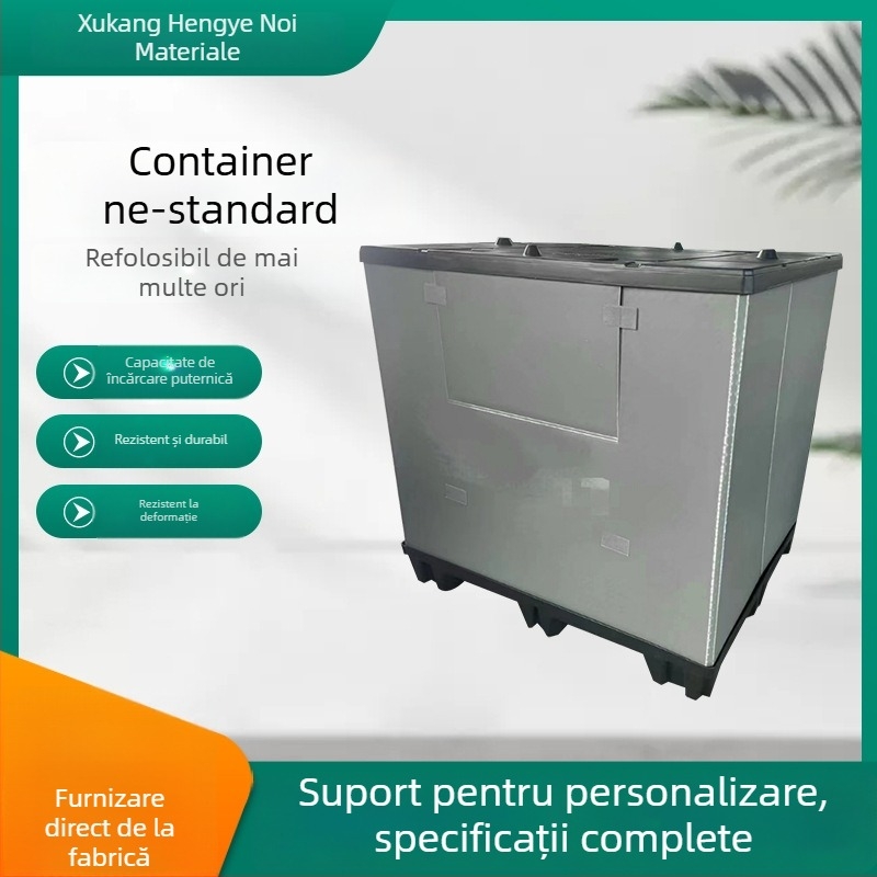 Cutie logistică pliabilă cu panou celular hexagonal, etanșă la apă și umezeală, din PP, cu rezistență înaltă