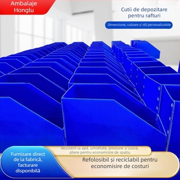 Cutie turnover din plastic PP pentru depozitare, grosimea pereților 5 mm, personalizare la comandă, imprimare logo disponibilă