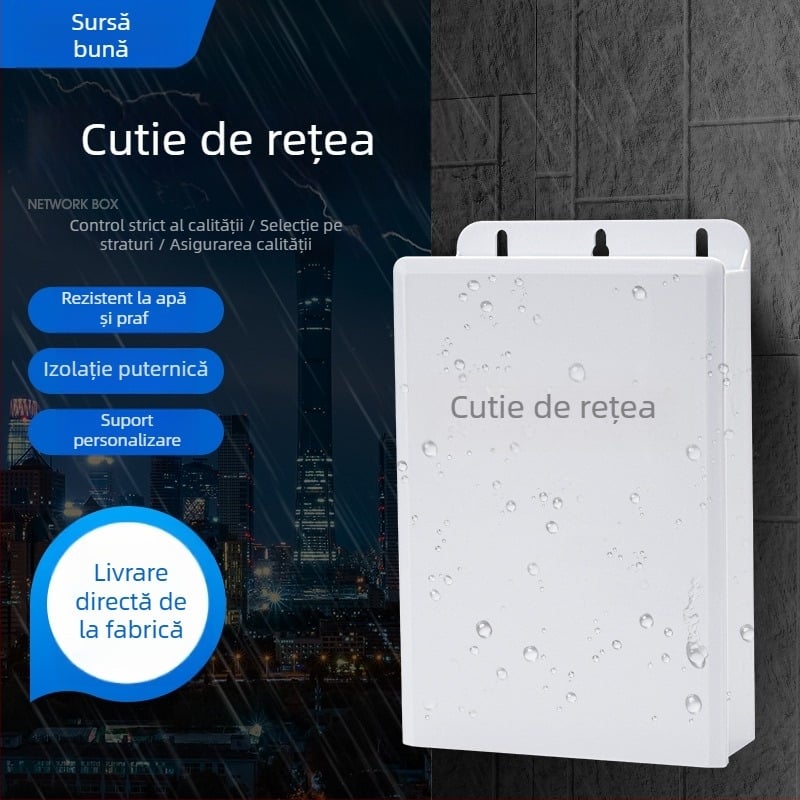 Carcasă externă tip sertar pentru monitorizarea rețelei, impermeabilă și protejată împotriva prafului, carcasă din PP, montaj suspendat, serie: cutie pentru rețea