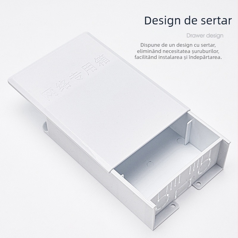 Carcasă externă tip sertar pentru monitorizarea rețelei, impermeabilă și protejată împotriva prafului, carcasă din PP, montaj suspendat, serie: cutie pentru rețea