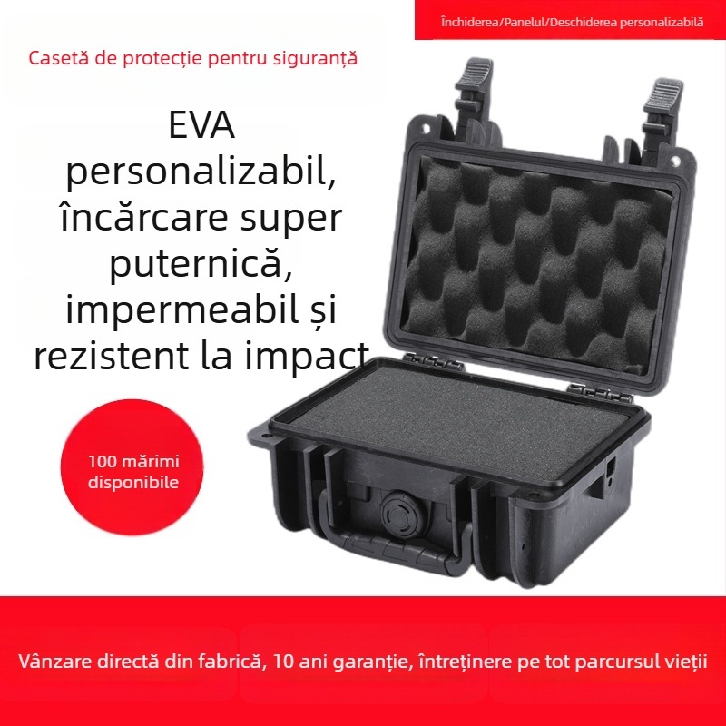 Carcasă portabilă de protecție pentru instrumente - etanșă la apă și rezistentă la șocuri, din PP plastic; dimensiuni interne 190-126-85; sarcină de încărcare 150; greutate 0.85 kg