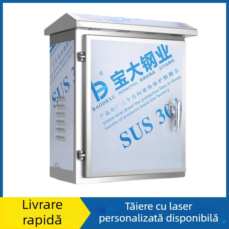 Cutie de distribuție din oțel inoxidabil, exterior cu protecție IP54; 10–30 circuite; 10–20 rânduri de întrerupătoare; montaj pe perete/podea/stâlp; curent nominal 220 A