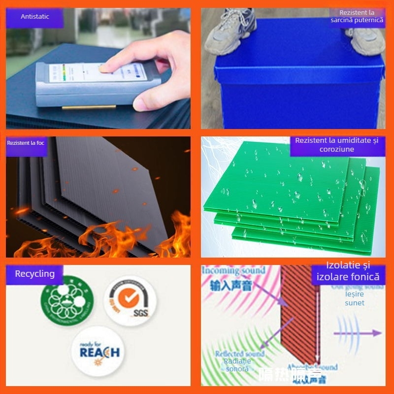 Cutie palet din plastic PP, design pliabil turnover, impermeabilă și rezistentă la umiditate și coroziune, încărcare 20–120 kg, grosime perete 2–8 mm, personalizare disponibilă