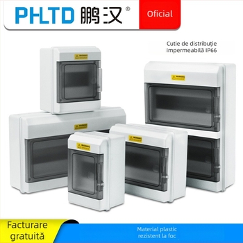 Cutie distribuție PV IP66, carcasă PC, rezistentă la apă și praf, 4–36 circuite, 1–2 rânduri, curent nominal 10 A, curent la scurtcircuit 30 A, montaj pe perete