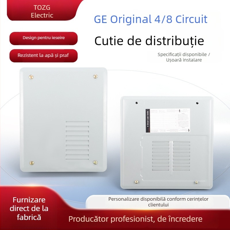 Cutie de distribuție pentru 36 circuite, montaj încastrat, cu două rânduri, curent nominal 63 A, carcasă ABS, capac din PC