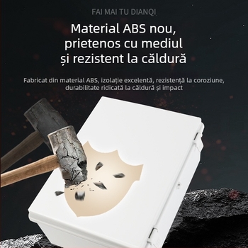 Cutie de distribuție impermeabilă pentru exterior, carcasă ABS, capac ABS/PC, IP66, montaj pe perete