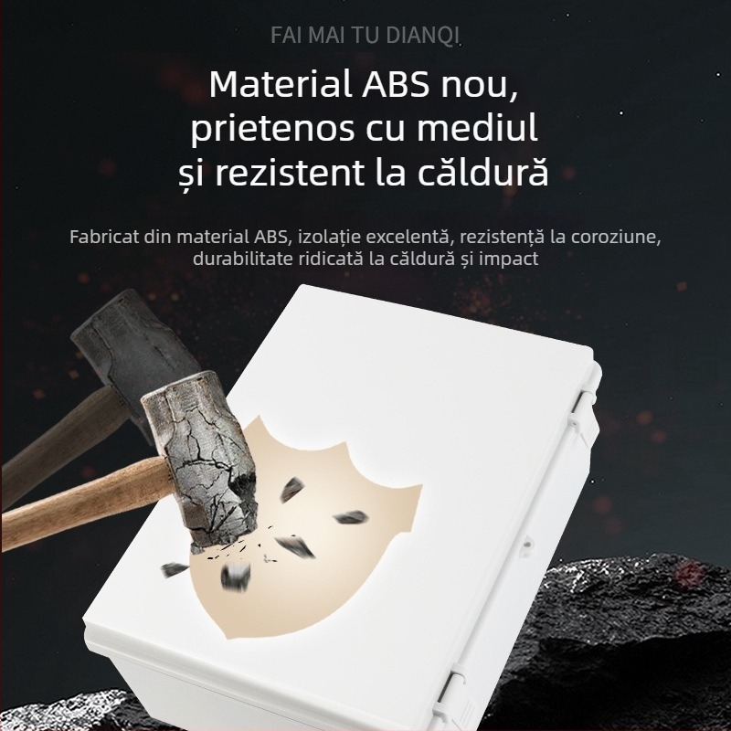 Cutie de distribuție impermeabilă pentru exterior, carcasă ABS, capac ABS/PC, IP66, montaj pe perete