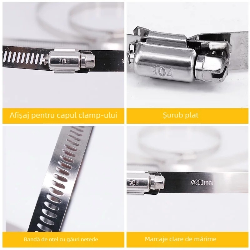 Colier de strangere throat clamp din oțel inoxidabil 304, Yu Yong, pentru uz casnic și industrial, personalizare disponibilă