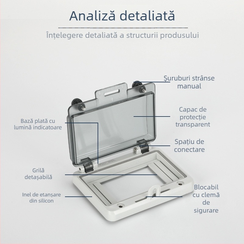 Capac protecție impermeabil pentru întrerupătoare și instrumente, din PC, IP67, 2–18 bucle, 1–3 rânduri, cu suport superior și inferior, seria Lezhizhou
