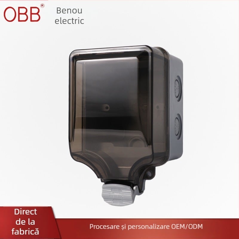 Cutie prize etanșe cu capac de protecție, pentru exterior, IP66, montaj pe suprafață sau încastrat, carcasă PC, 10-16 A