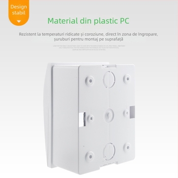 Cutie întrerupător montată la suprafață, 4 circuite, carcasă impermeabilă IP30 pentru iluminare baie, ABS corp cu capac PC